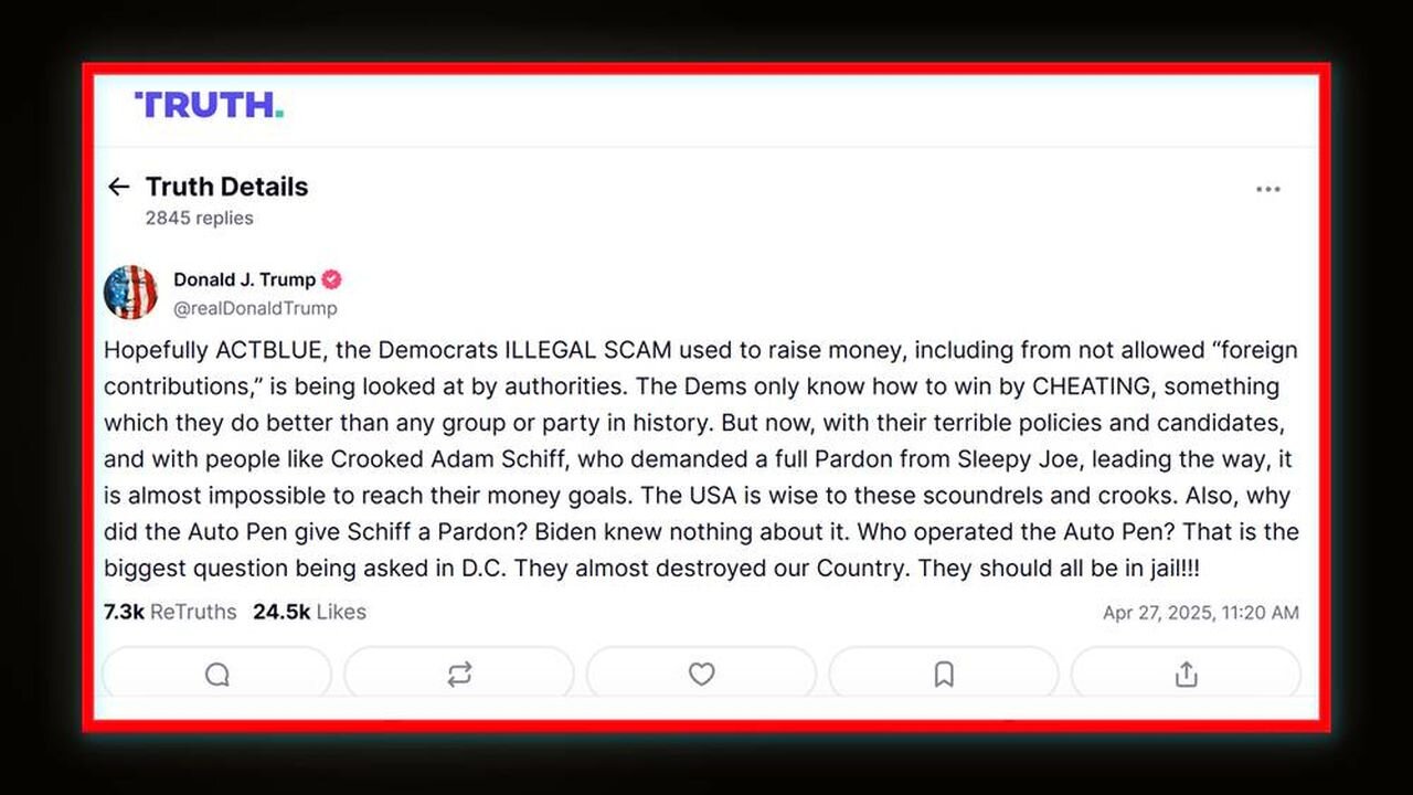 BREAKING: Trump Puts Pressure On DOJ To Indict ACTBLUE