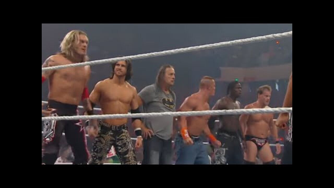 John Cena _ Bret Hart vs. Edge _ Chris Jericho - Lumberjack Match_ Raw, August 9, 2010