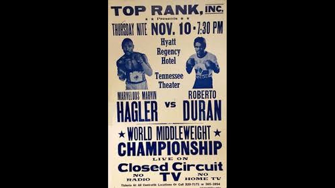 Marvin Hagler vs Roberto Duran - Nov 10 1983 - Caesars Palace, Las Vegas, NV