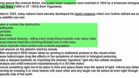 "Unveiling the Terrifying Reality of Scalar Beam Weapons in Malevolent Hands"