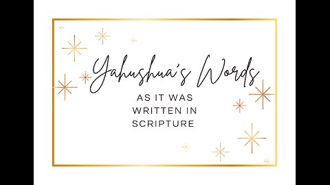 Yahushuah's Words- John 3:1-21 Yahushuah Teaches Nicodemus