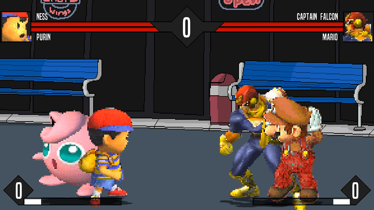 MUGEN - HCL's Chars - Purin & Ness vs. Captain Falcon & Mario - Download