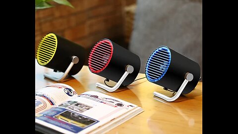 Portable Personal Desk Angle Adjustable USB Fan with Twin Turbo Blades, Touch Control, Whisper Quiet