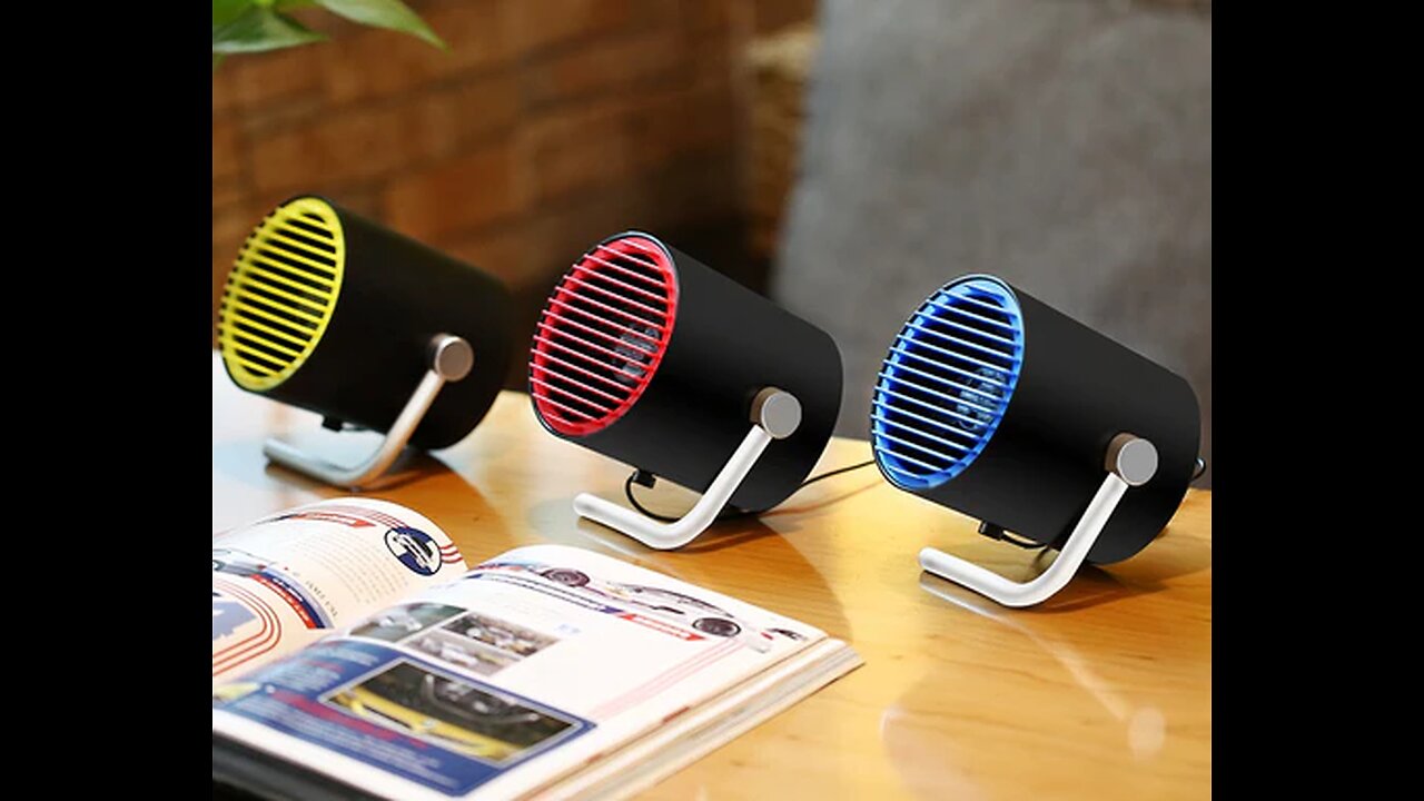 Portable Personal Desk Angle Adjustable USB Fan with Twin Turbo Blades, Touch Control, Whisper Quiet