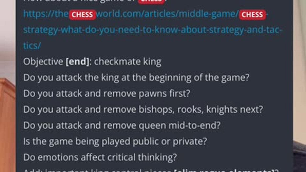We are Watching A Game of Chess