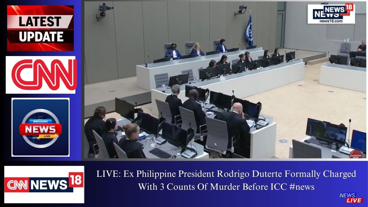 LIVE: Ex Philippine President Rodrigo Duterte Formally Charged With 3 Counts Of Murder Before ICC