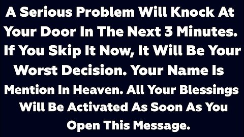 GOD IS ANGRY 😡 WITH YOU BECAUSE YOUR NAME IS MENTION IN HEAVEN OPEN THIS MESSAGE NOW BEFORE...!!