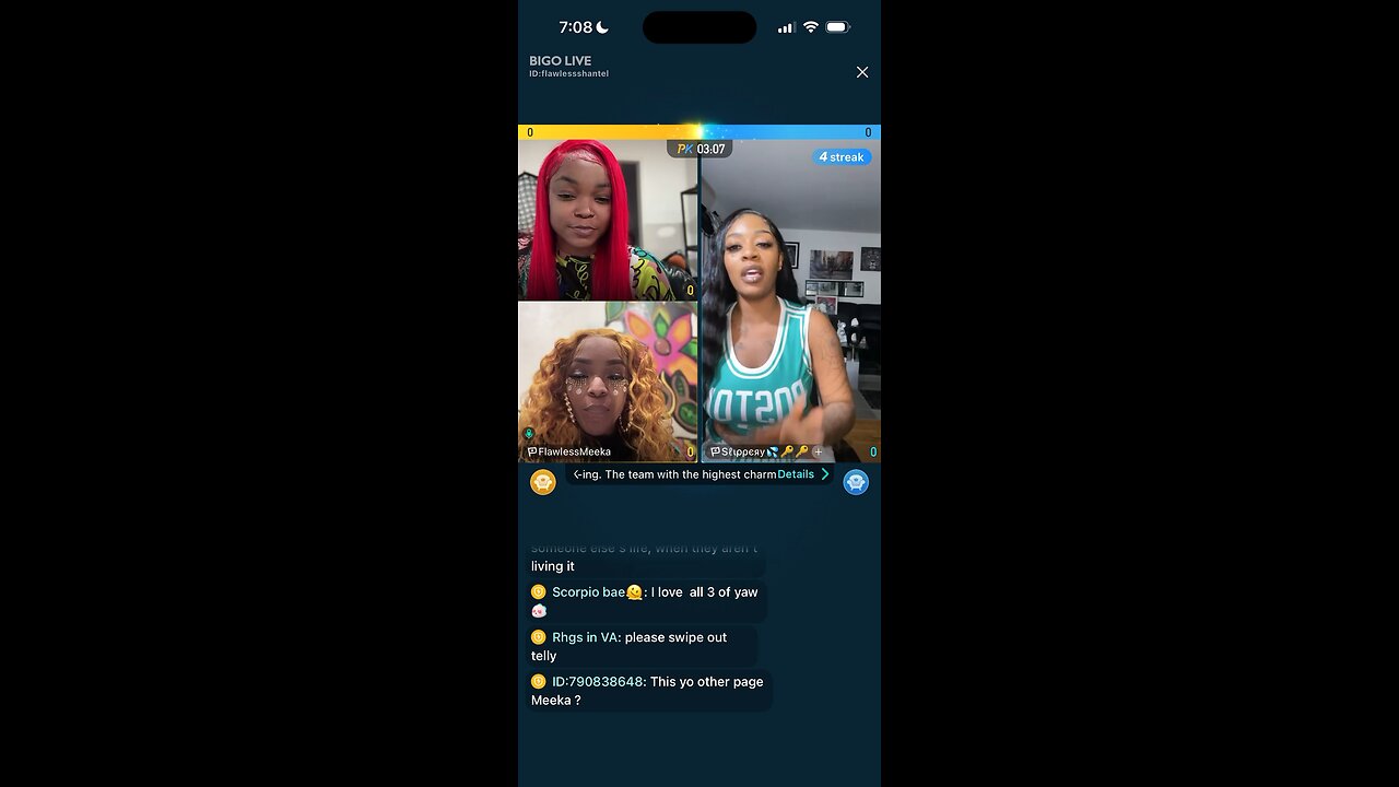 SLIPPERY APOLOGIES TO FLAWLESS SHANTEL FOR A ROUGH START.. LINED PK WITH FLAWLESS MEEKA BIGO LIVE