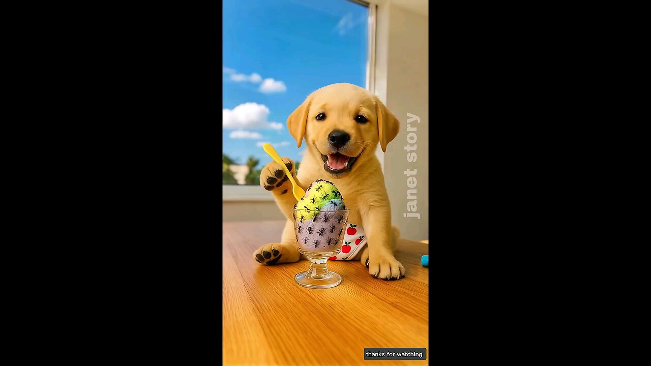 📹 The cute dog ate ants along with the ice cream 😭 #ai #baby #dog → 👤 #janet_story →