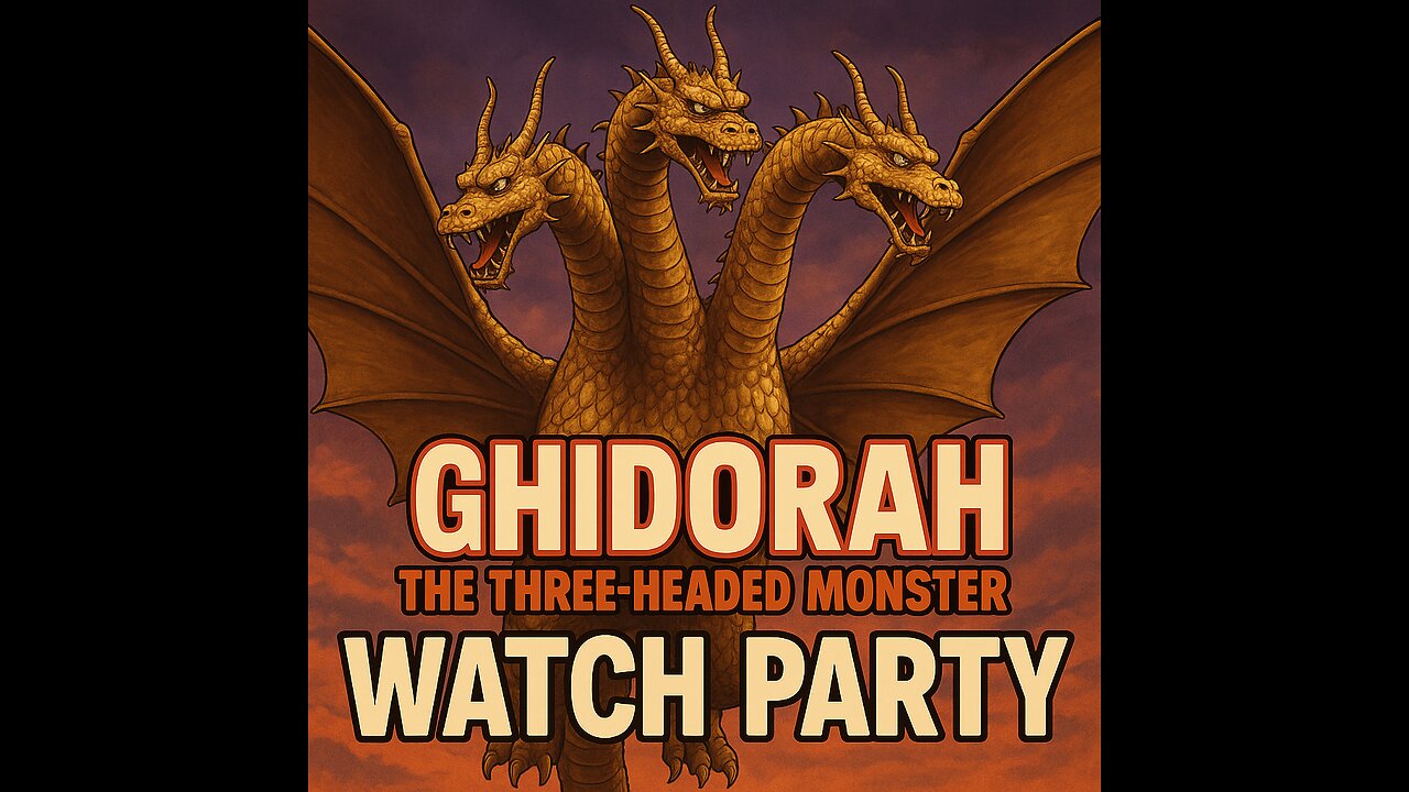 Monday monster movie watch party; Ghidorah the 3 headed monster