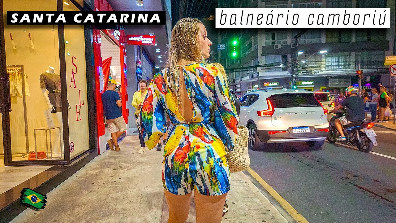 Walking through the Nightlife of BALNEÁRIO CAMBORIÚ — Santa Catarina, Brazil 【 4K UHD 】