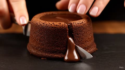 Slicing A Chocolate Lava Cake | Satisfying Video