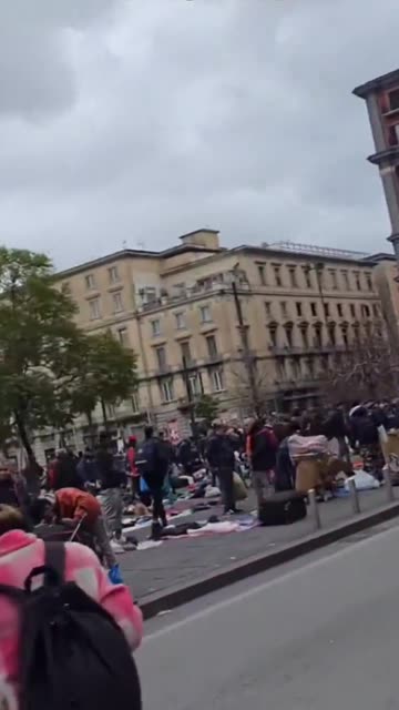 This is what tourists see outside Naples Central Station. Zero Italians.