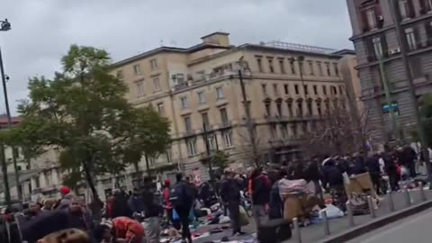 This is what tourists see outside Naples Central Station. Zero Italians.