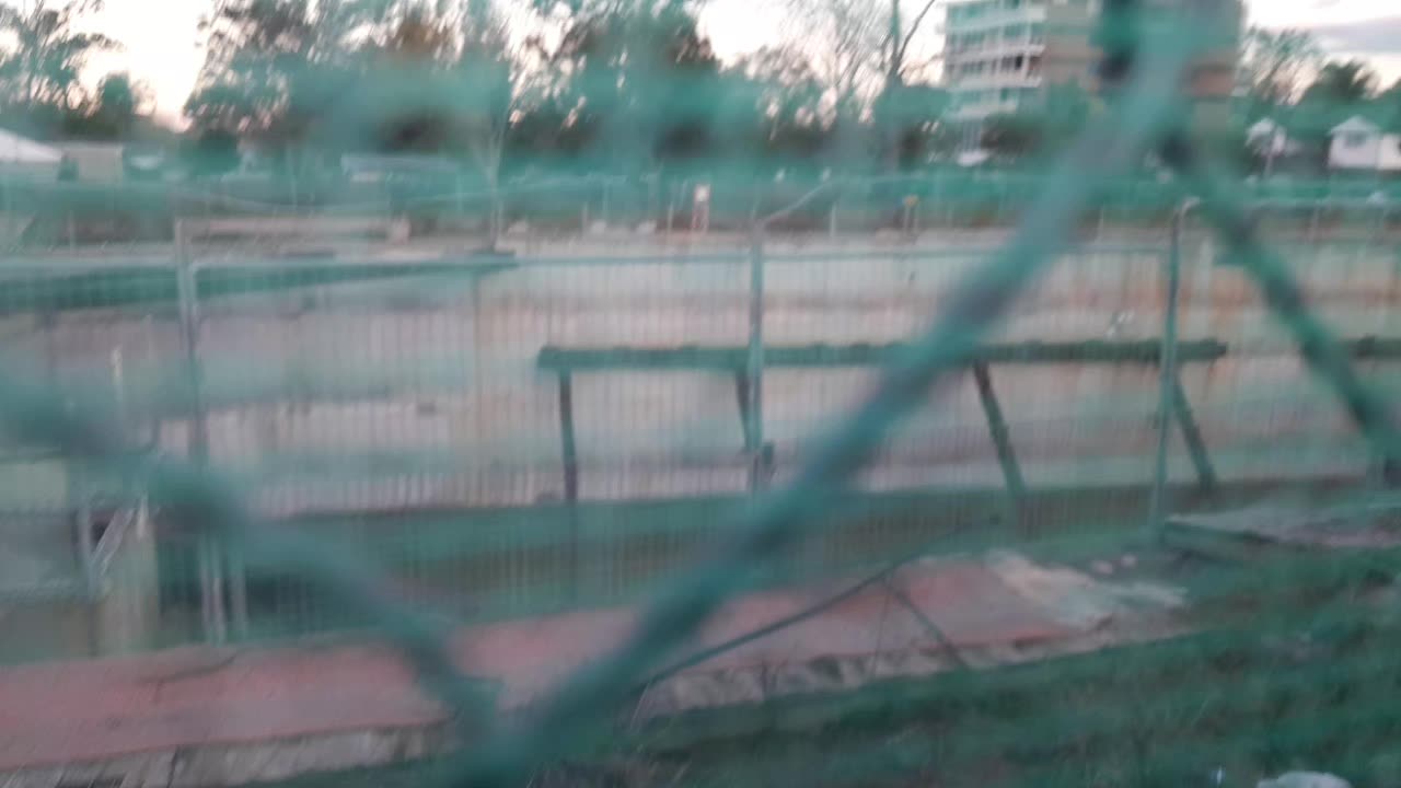 Huge, deep construction hole.