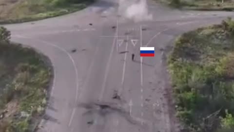 Russian Artillery Taking Pop-Shots at Soldier Trying to Defect