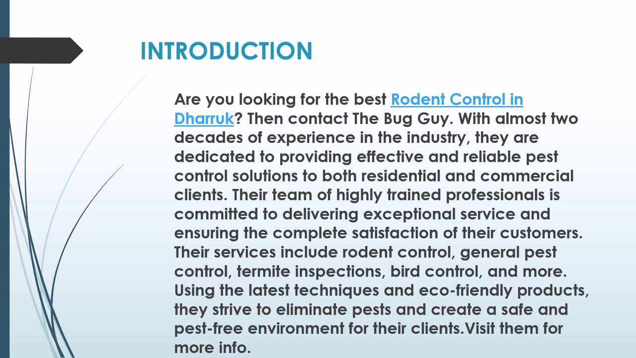 The Bug Guy- The best Rodent Control in Dharruk.