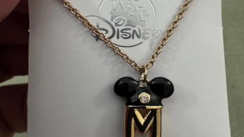Disney PArks Mickey Mouse Ears Hat Letter M Gold Color Necklace #shorts