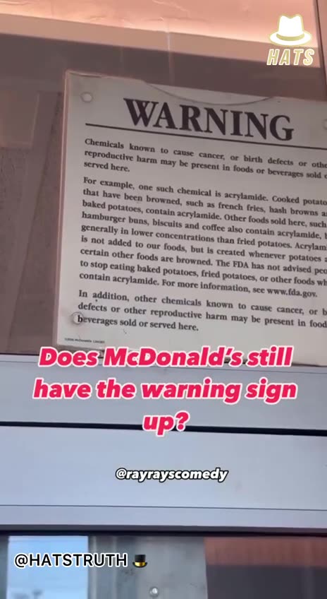 Why are McDonald's restaurants putting up signs warning customers that,