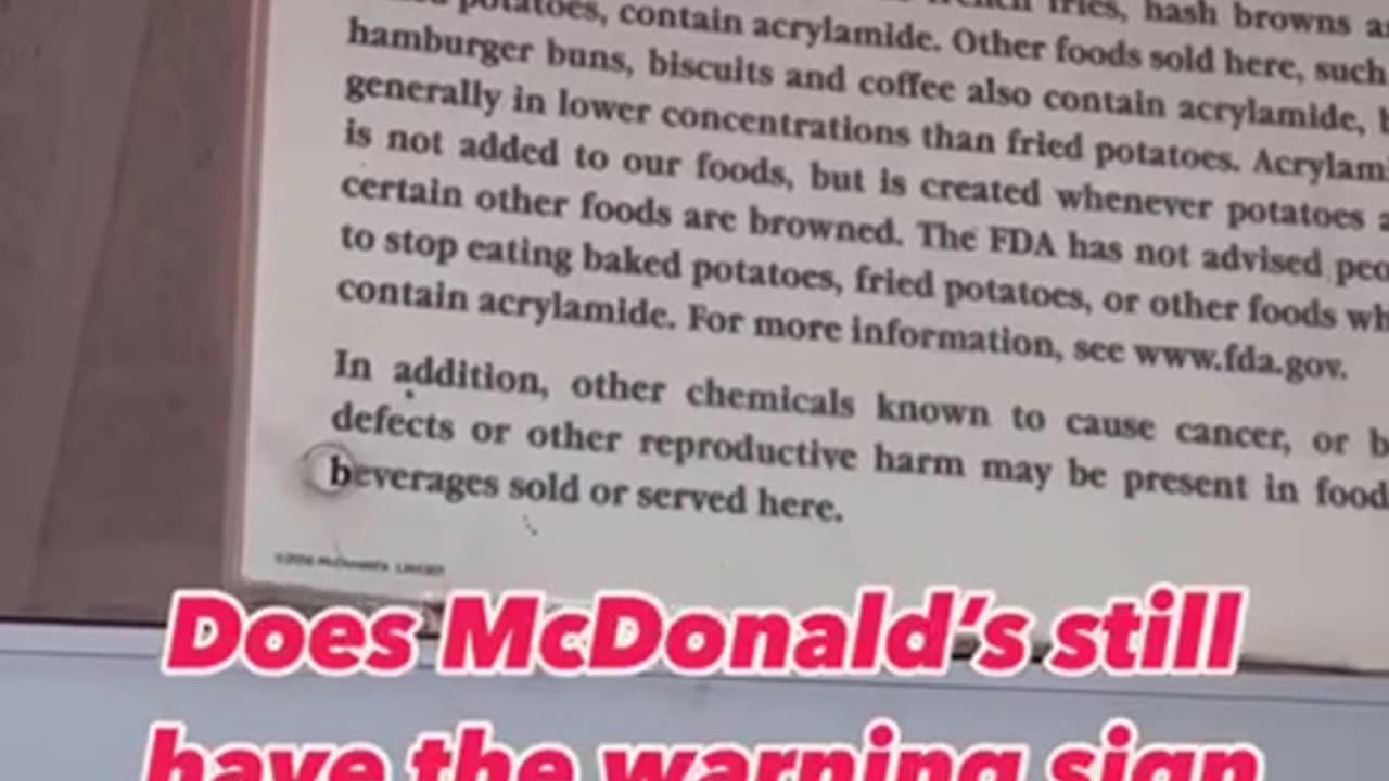 Why are McDonald's restaurants putting up signs warning customers that,