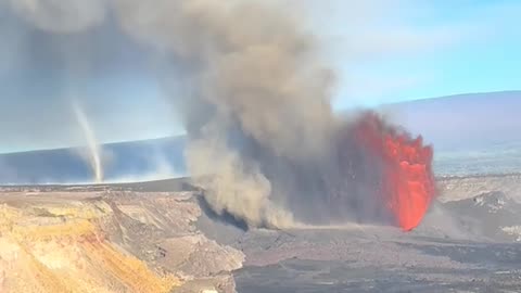 Tornado Near The Active Kilauea Volcano