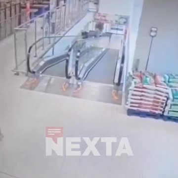 A shopping mall employee sent carts loaded with “green” goods down an escalator,