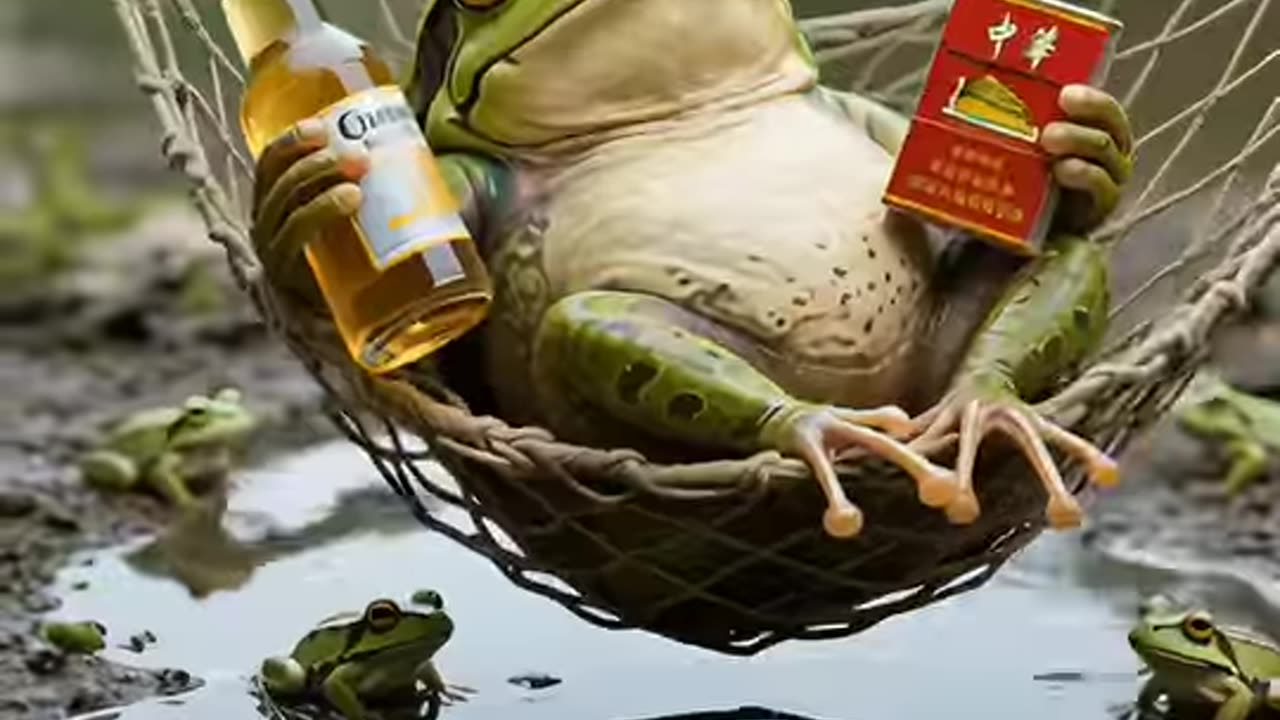 A frog enjoy the life