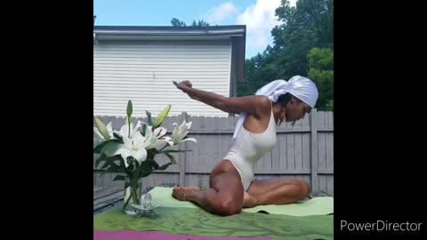 Super Hot Bikini Yoga outside