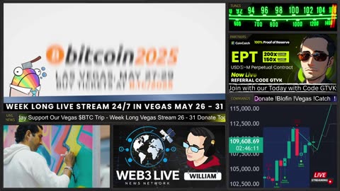 24/7 Web3 News Network Bitcoin Vegas Live May 26-31 🚨 24/7 $BTC Sponsor Us! 💥