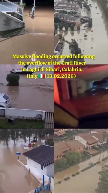 🌊Massive flooding occurred in Laghi di Sibari, Calabria, Italy 🇮🇹 13.02.2026