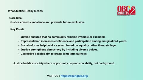 What Youth Must Learn: Justice Means rectifying/correcting the Past, Not Ignoring It