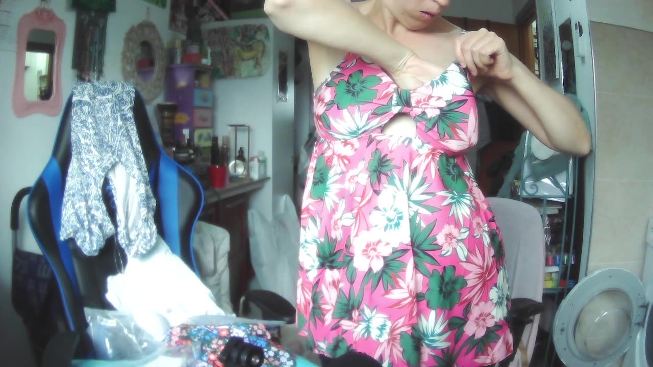 TRYING THEM SWIMSUITS ON..