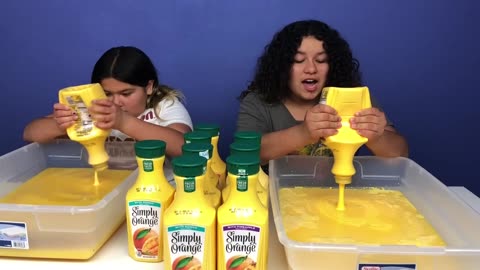 Don’t Choose the Wrong Orange Juice Slime Challenge