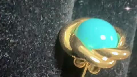250513-2 18K Gold Sleeping Beauty Turquoise: The Pinnacle of Earring Beauty