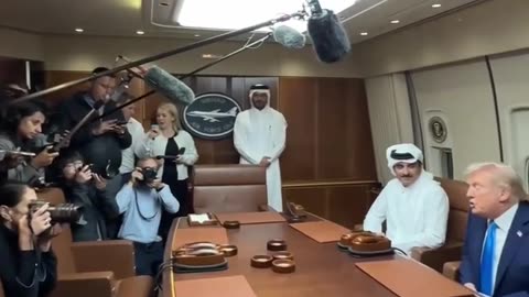 Air Force One Meeting: Trump Meets with Qatari Emir and Prime Minister on Air Force One: