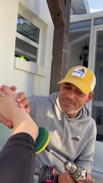 Husband Uses Power Drill for At-Home Pedicure