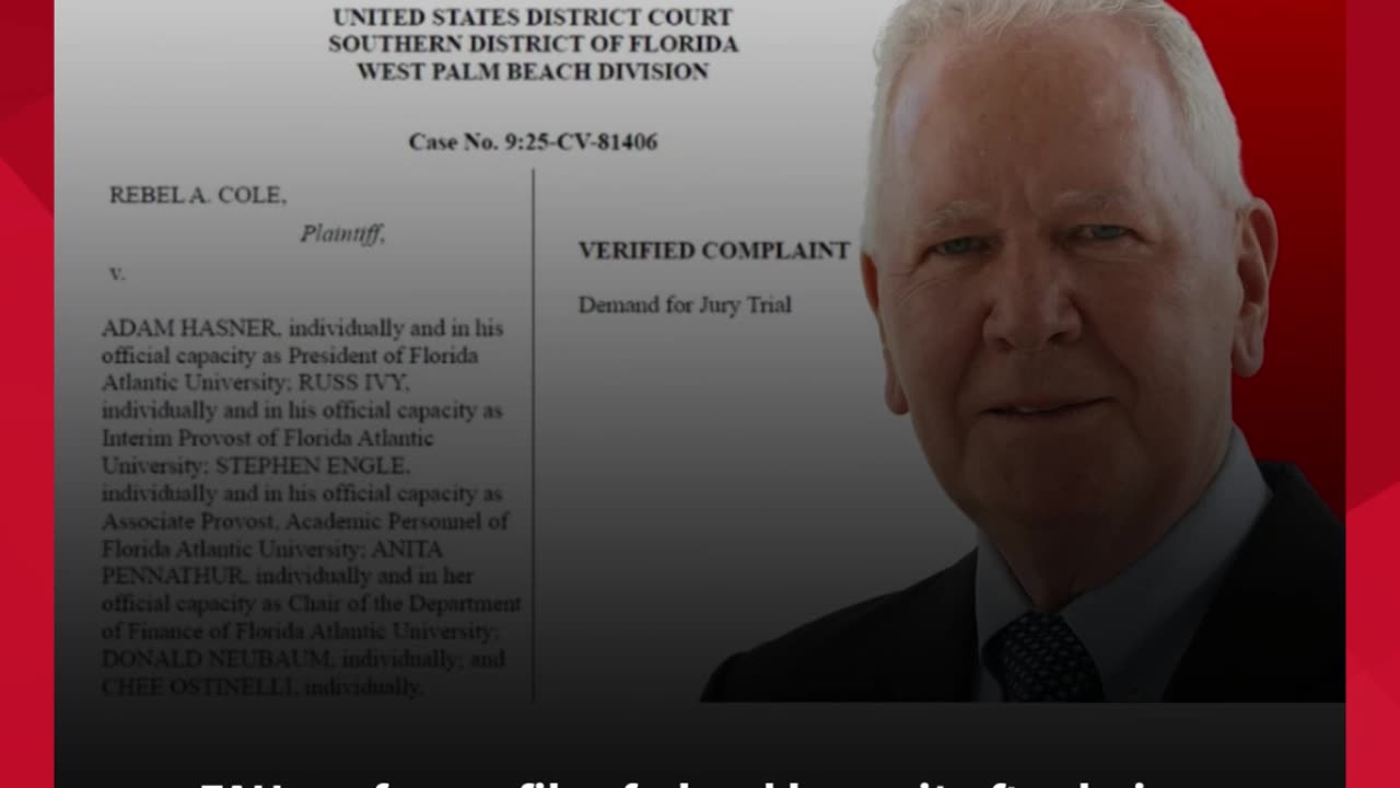 FAU professor files federal lawsuit after being put on leave for defending Charlie Kirk