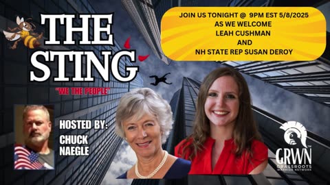 The Sting welcomes LEAH CUSHMAN and Susan DeRoy @9pm EST 5/8/2025
