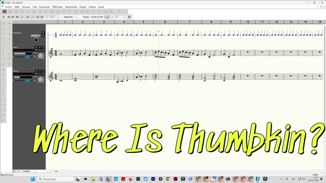 Where Is Thumbkin? – Animated Sheet Music with Sound | Nursery Rhyme for Kids