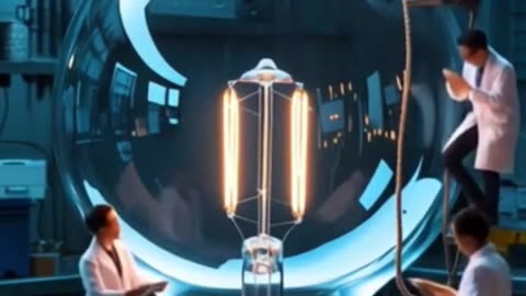 Tiny Scientists Working Inside a Giant Lightbulb