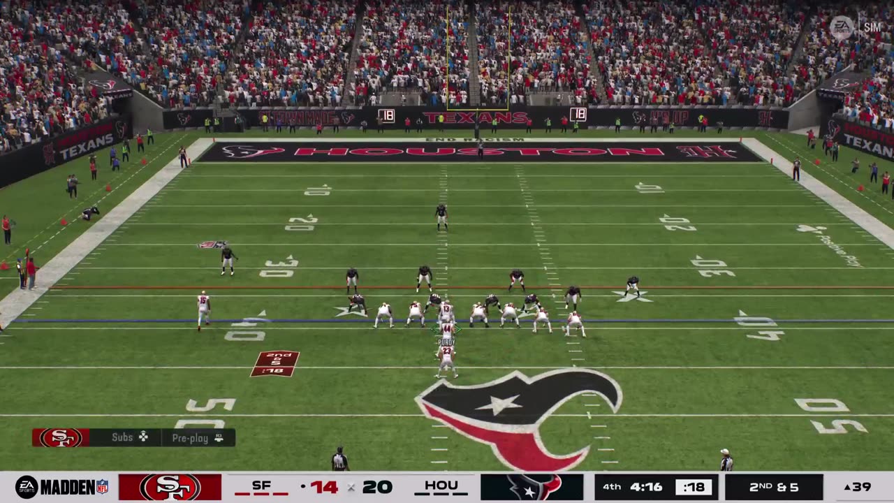 NFL Week 8 49ers @ Texans Madden 26 - HDR