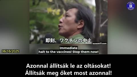 【HU】Férfi a COVID-oltás eltörlését követeli a japán egészségügyi minisztérium épülete előtt