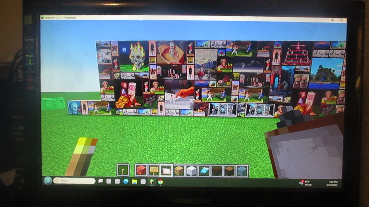 Minecraft Ouside Mural on the back of my art gallery. Sat., June 14, 2025.