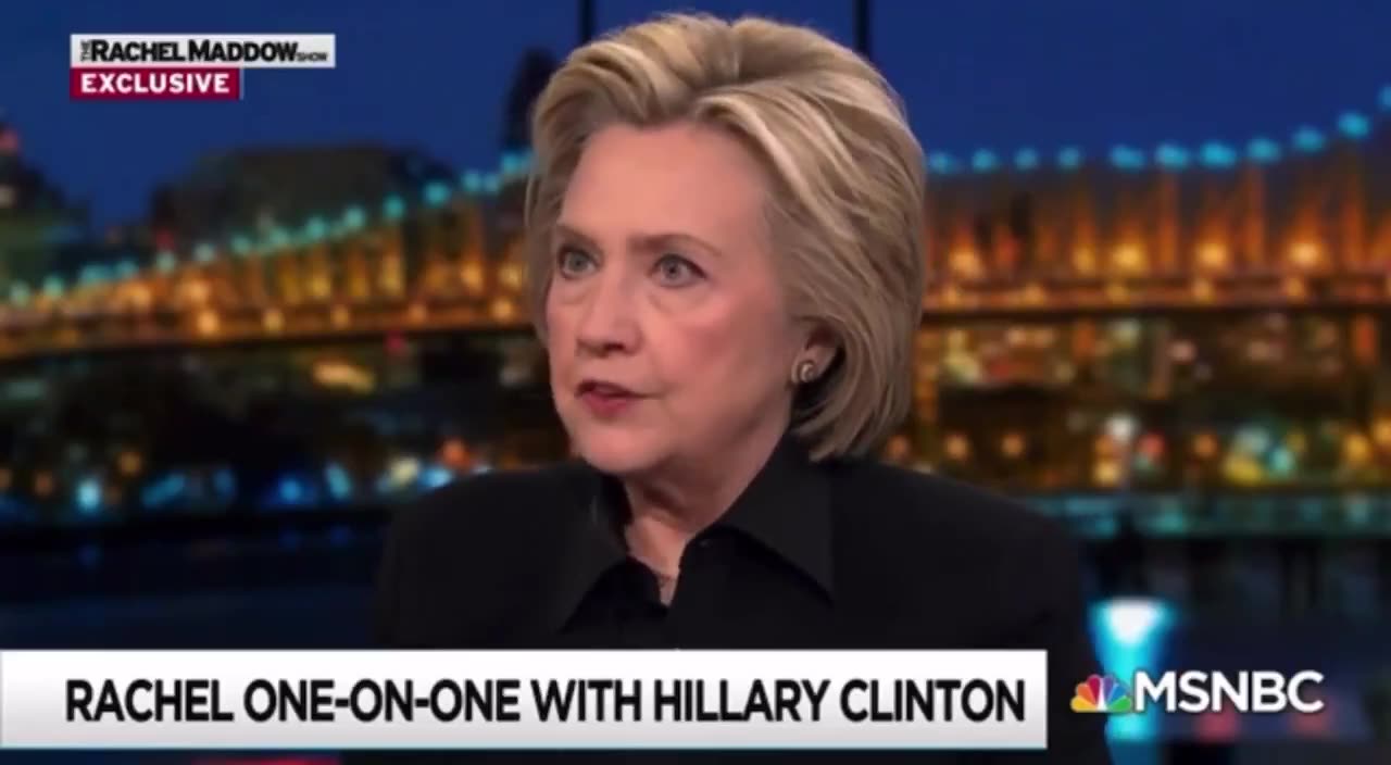 Here is Hillary pushing the Trump Russia collusion hoax that she made up herself