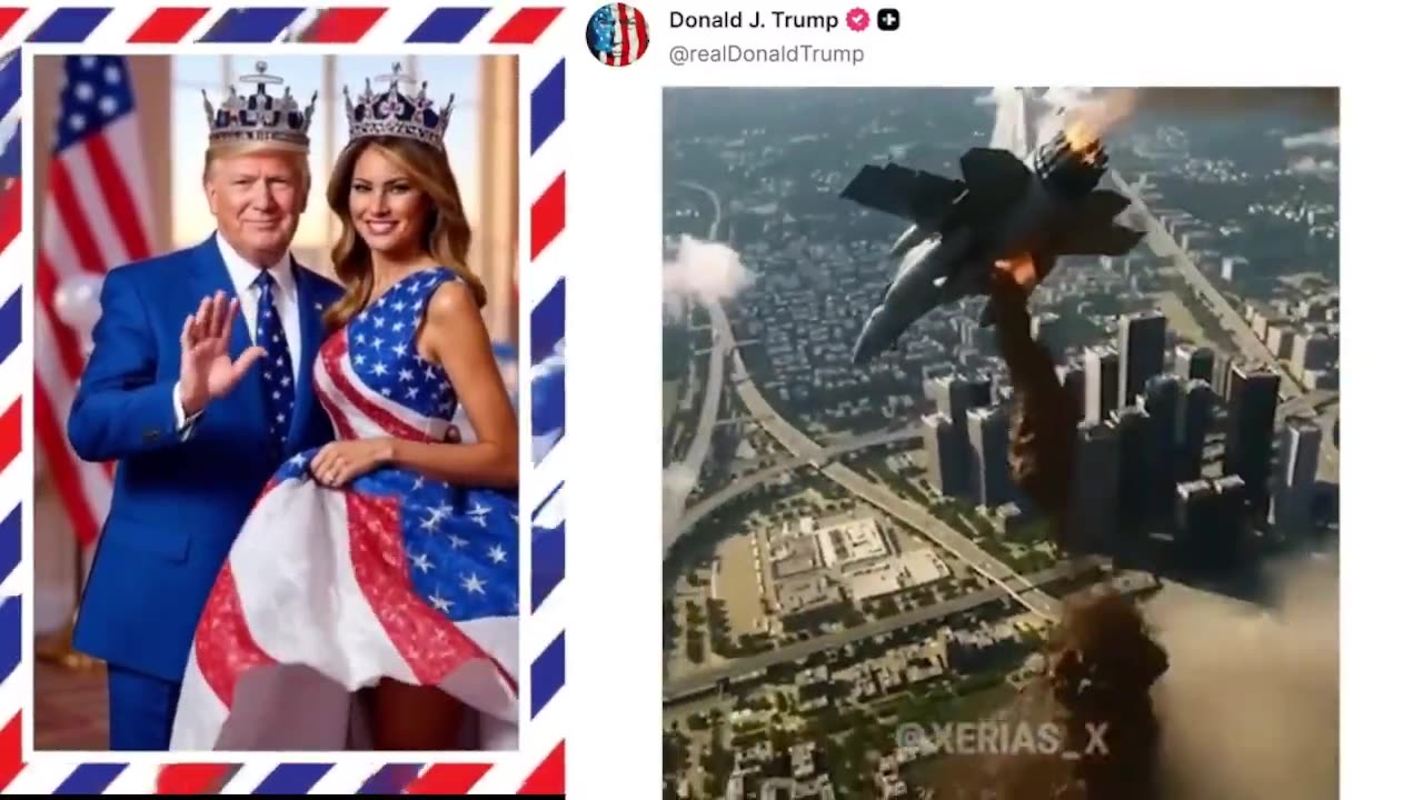 Tổng thống Hoa Kỳ vừa đăng ảnh mình đang lái một máy bay chiến đấu với dòng chữ KING TRUMP