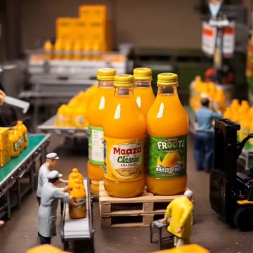 MINIATURE PEOPLE MAKING A GREAT MANGO JUICE!!