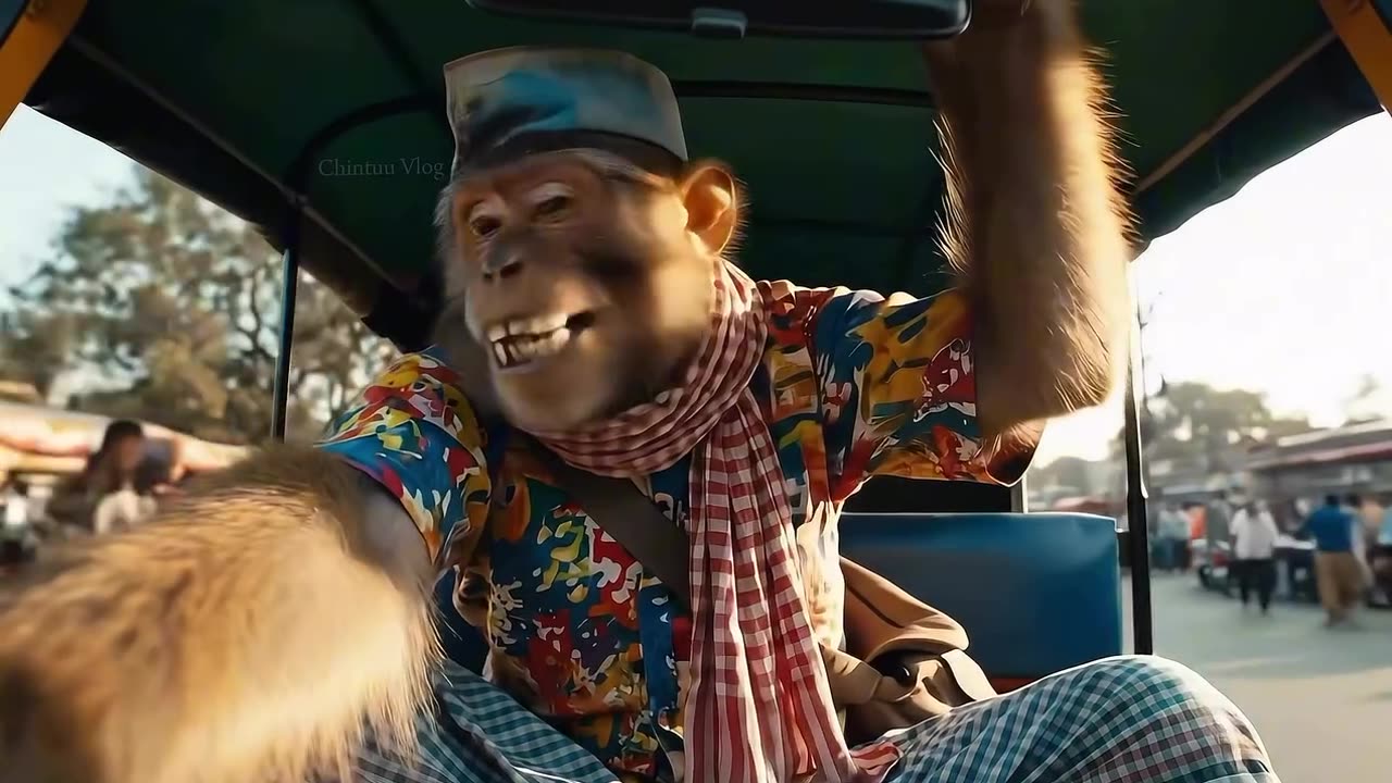 Monkey Bana Rickshaw Wala 😎🛺 | Savari Le Gaya Bander | Funny Vlog 2025