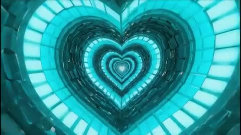 1170. 💙3D Neon led lights Heart Tunnel Particles Background Heart 2025 💙