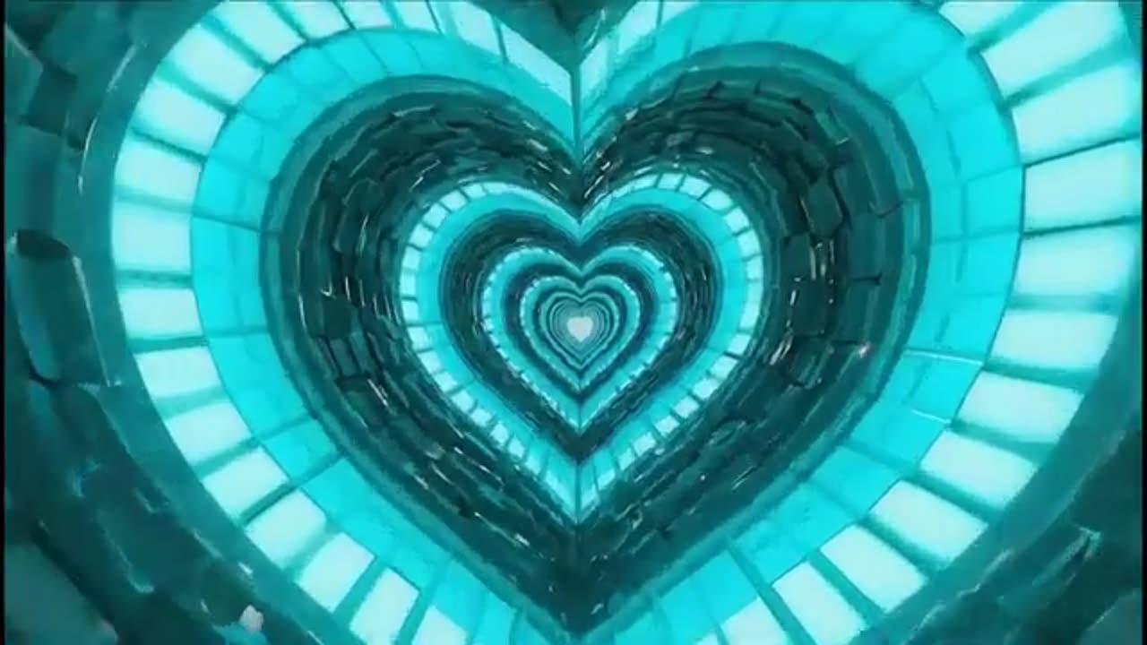 1170. 💙3D Neon led lights Heart Tunnel Particles Background Heart 2025 💙