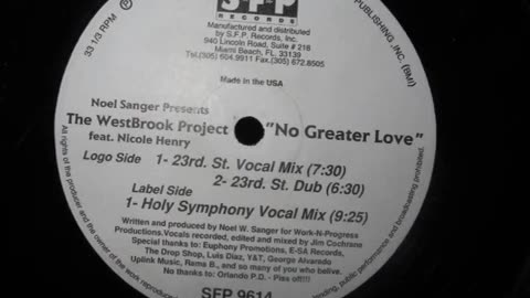 Noel Sanger- No Greater Love (Holy Symphony Vocal Mix)
